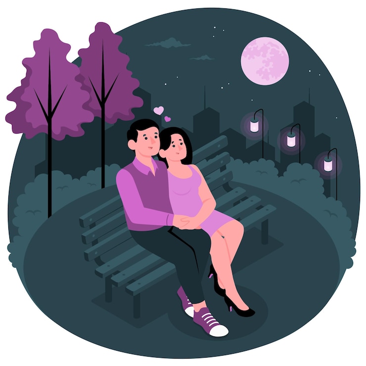 Vector gratuito ilustración de concepto de fecha nocturna
