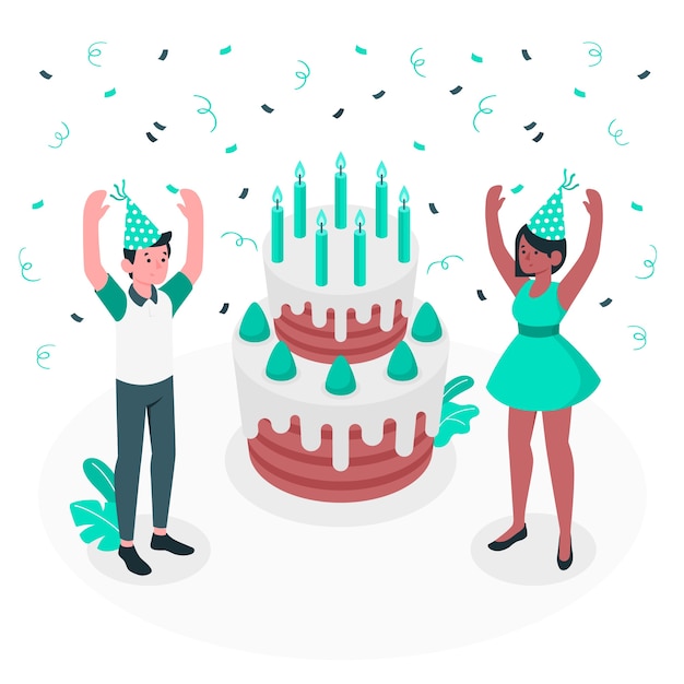 Vector gratuito ilustración de concepto feliz cumpleaños