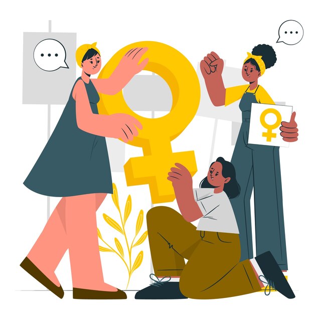 Ilustración del concepto de feminismo