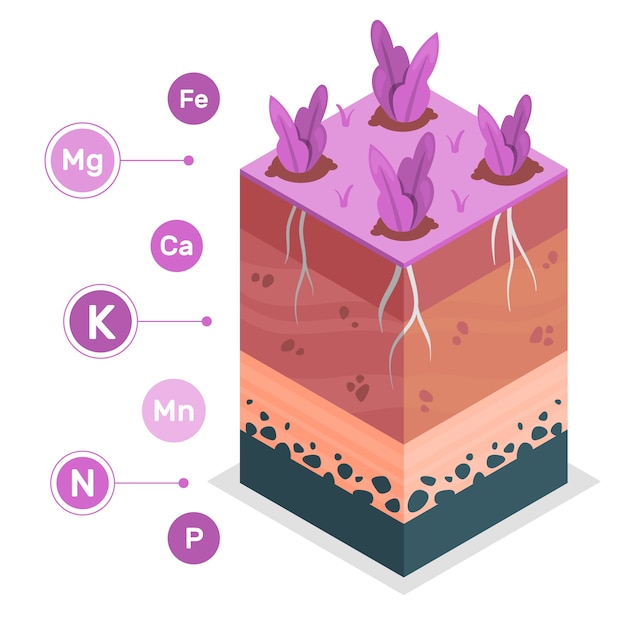 Ilustración del concepto de fertilidad del suelo