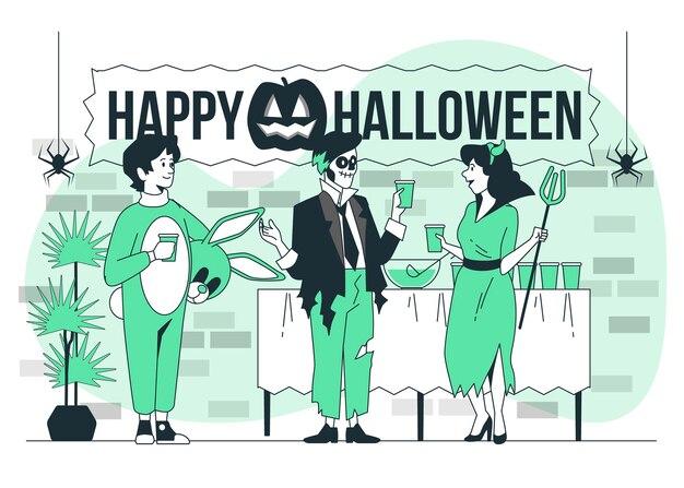 Ilustración de concepto de fiesta de Halloween