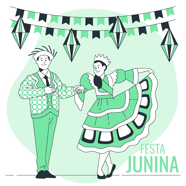 Vector gratuito ilustración del concepto de fiestas juninas