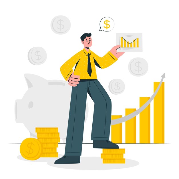 Ilustración del concepto de finanzas