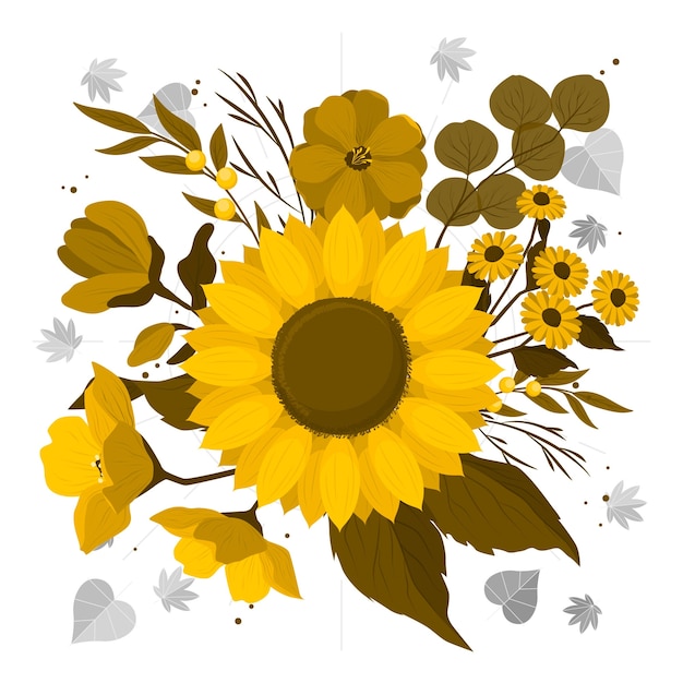 Vector gratuito ilustración del concepto de flores de otoño