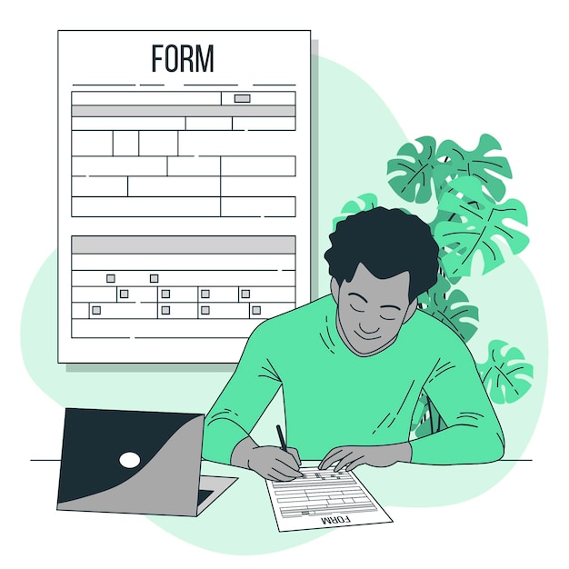 Ilustración del concepto de formularios