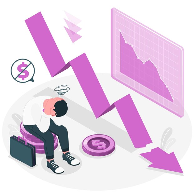 Ilustración de concepto de fracaso empresarial