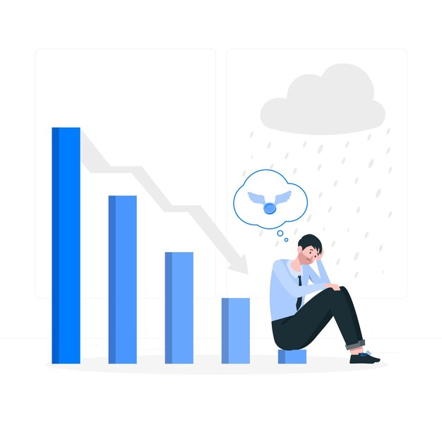 Ilustración de concepto de fracaso empresarial