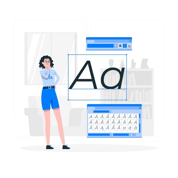 Ilustración del concepto de fuente