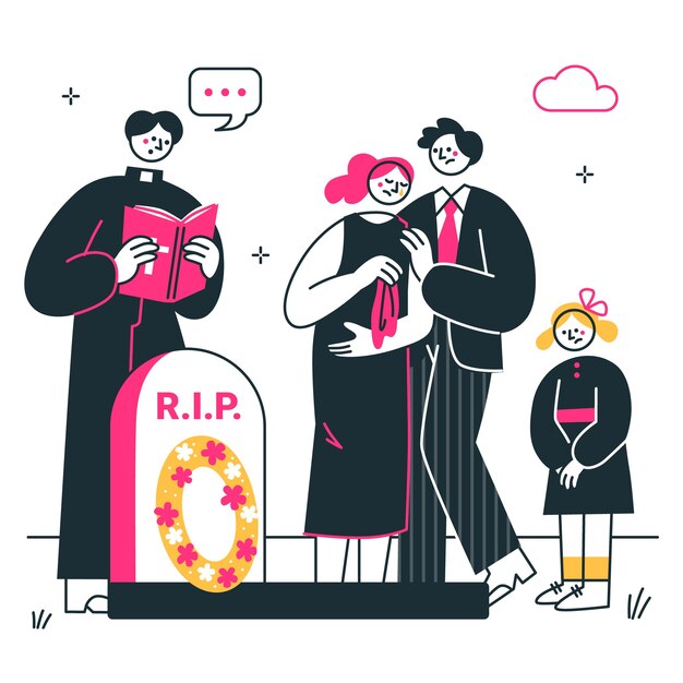 Ilustración del concepto del funeral