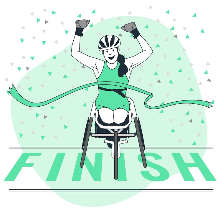 Vector gratuito ilustración del concepto de ganador discapacitado