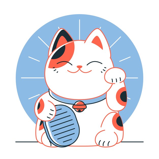 Ilustración del concepto del gato afortunado