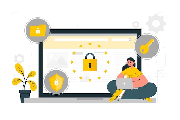 Vector gratuito ilustración del concepto de gdpr