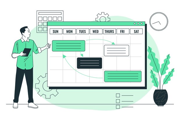 Ilustración del concepto de gerente de proyecto
