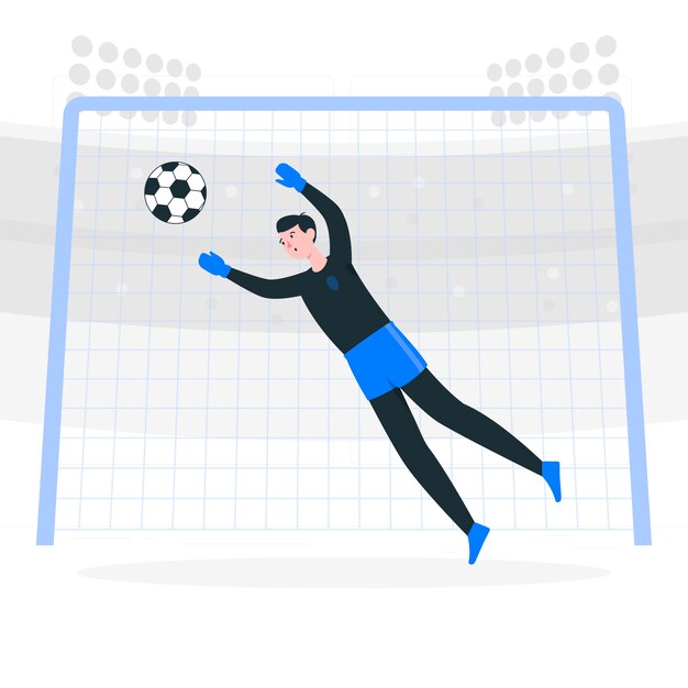 Ilustración del concepto de gol de fútbol