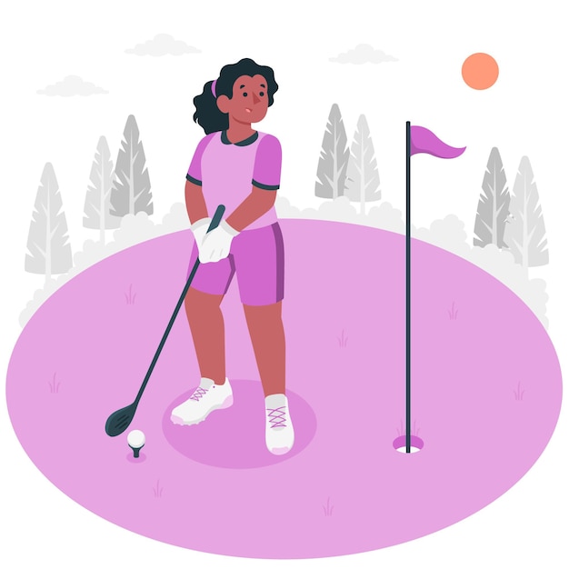 Vector gratuito ilustración del concepto de golf