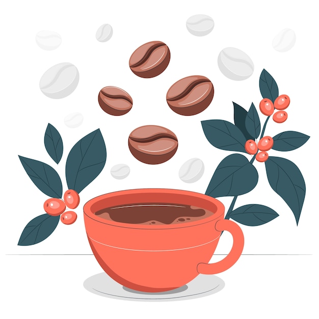 Vector gratuito ilustración del concepto de grano de café