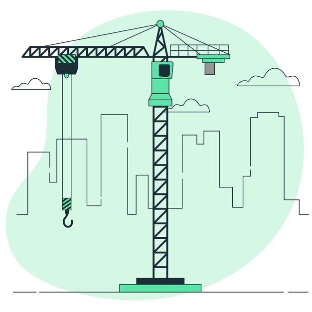 Ilustración del concepto de grúa de construcción