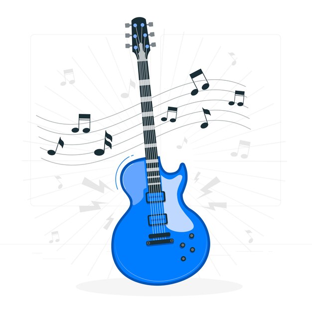 Ilustración del concepto de guitarra eléctrica