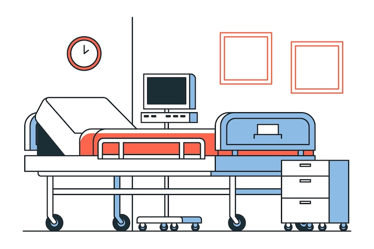 Vector gratuito ilustración del concepto de la habitación del hospital