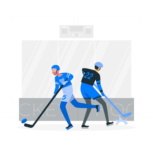 Ilustración del concepto de hockey