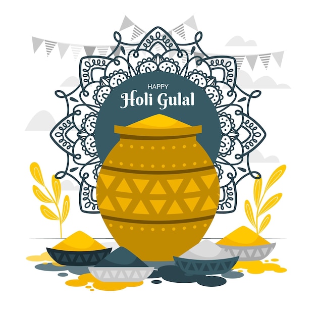 Ilustración del concepto de holi gulal