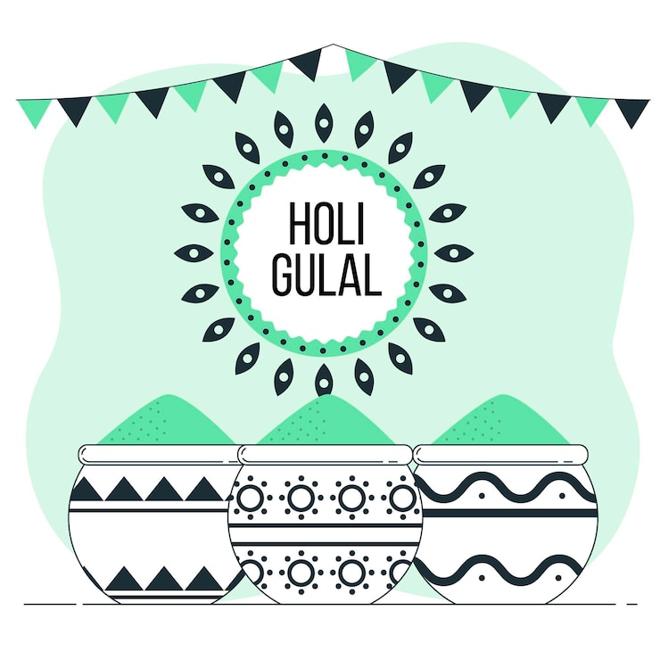 Vector gratuito ilustración del concepto de holi gulal