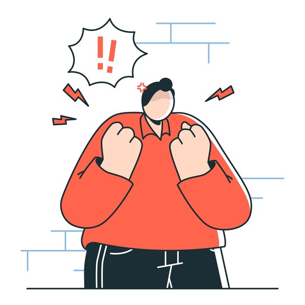 Ilustración del concepto de hombre enojado