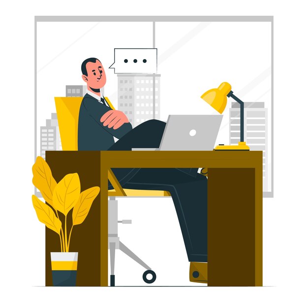 Ilustración del concepto de hombre jefe