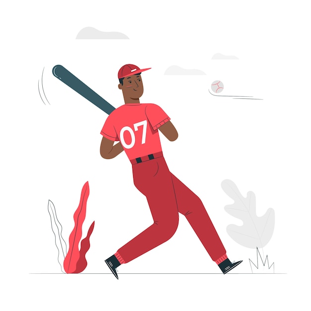 Ilustración de concepto de home run
