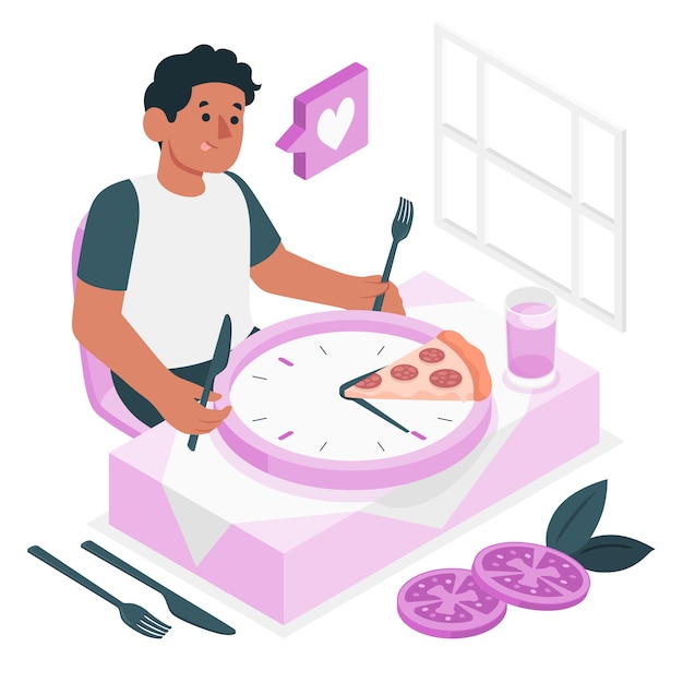 Vector gratuito ilustración del concepto de la hora del almuerzo