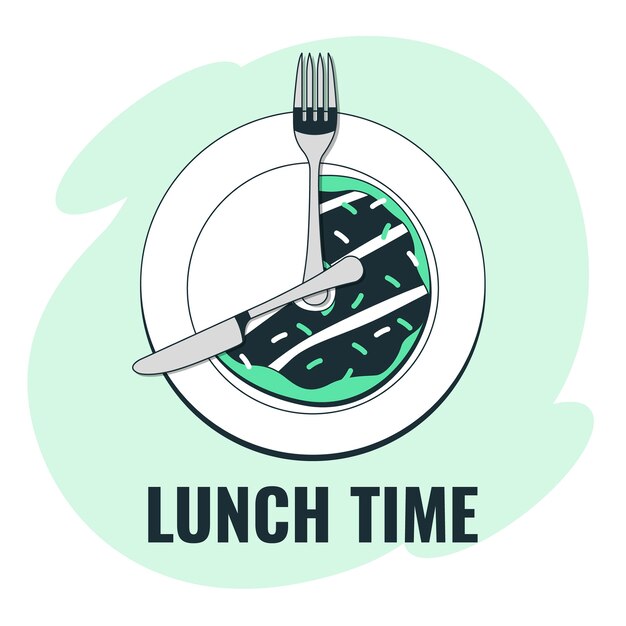 Ilustración del concepto de la hora del almuerzo
