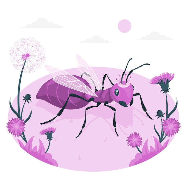 Vector gratuito ilustración del concepto de la hormiga reina