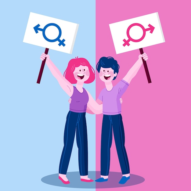 Ilustración del concepto de igualdad de género