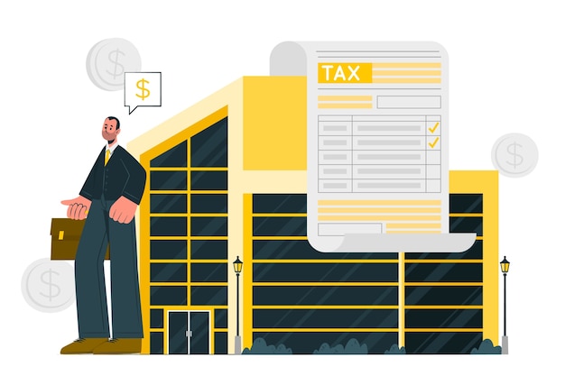 Vector gratuito ilustración del concepto de impuesto corporativo