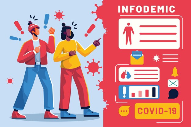 Ilustración del concepto de infodemia