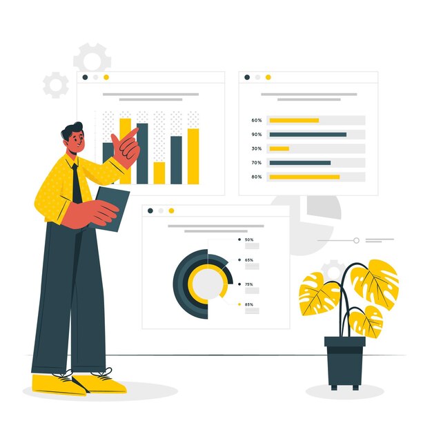 Ilustración del concepto de infografías