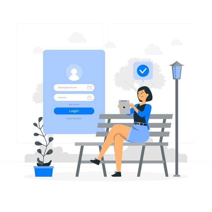 Vector gratuito ilustración de concepto de inicio de sesión de tableta