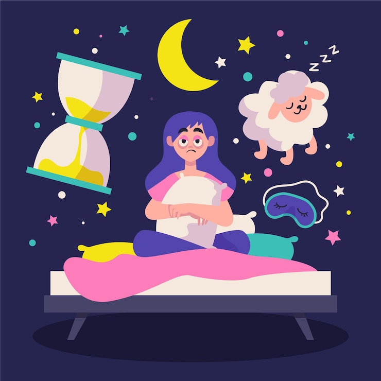 Vector gratuito ilustración del concepto de insomnio