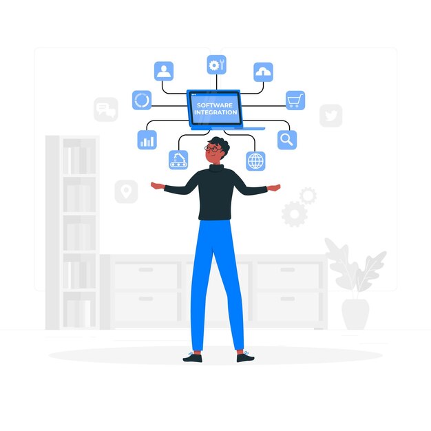 Ilustración del concepto de integración de software