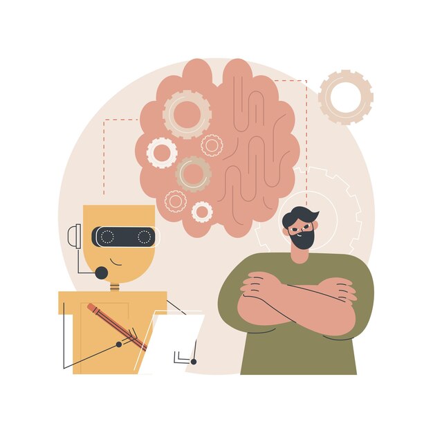 Ilustración del concepto de inteligencia aumentada