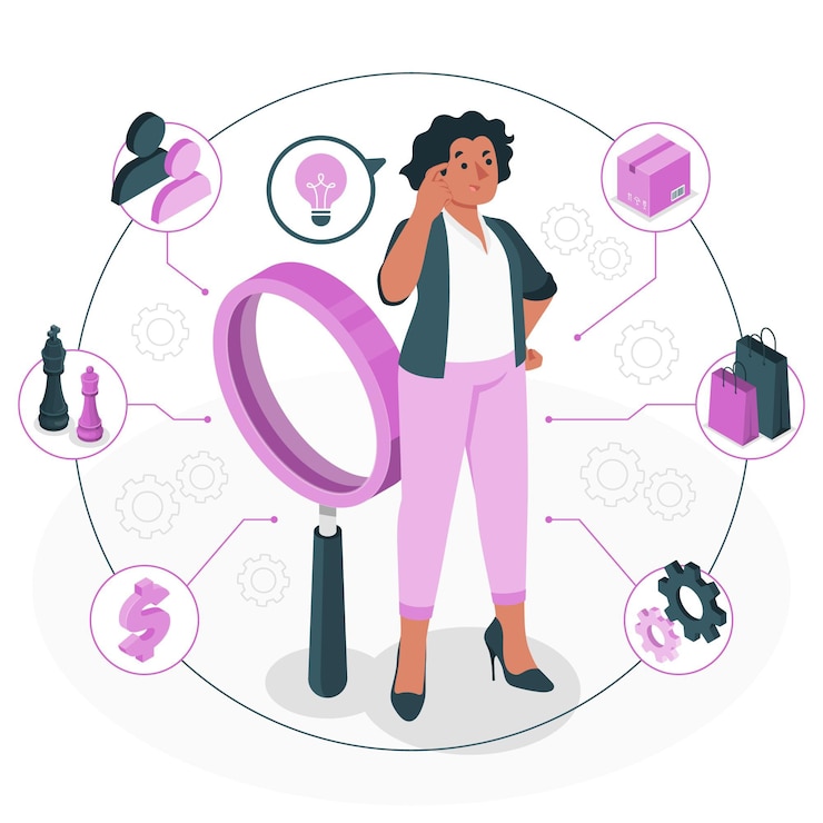 Vector gratuito ilustración del concepto de inteligencia competitiva