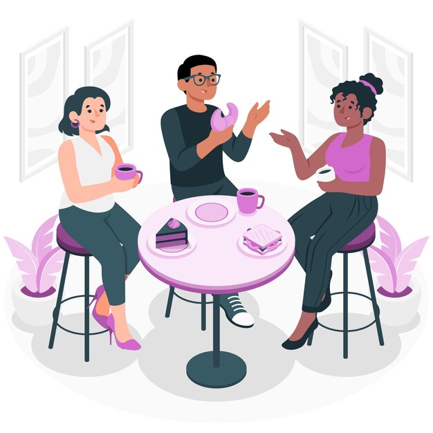 Ilustración del concepto de interacción social