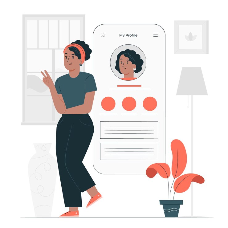 Vector gratuito ilustración del concepto de interfaz de perfil