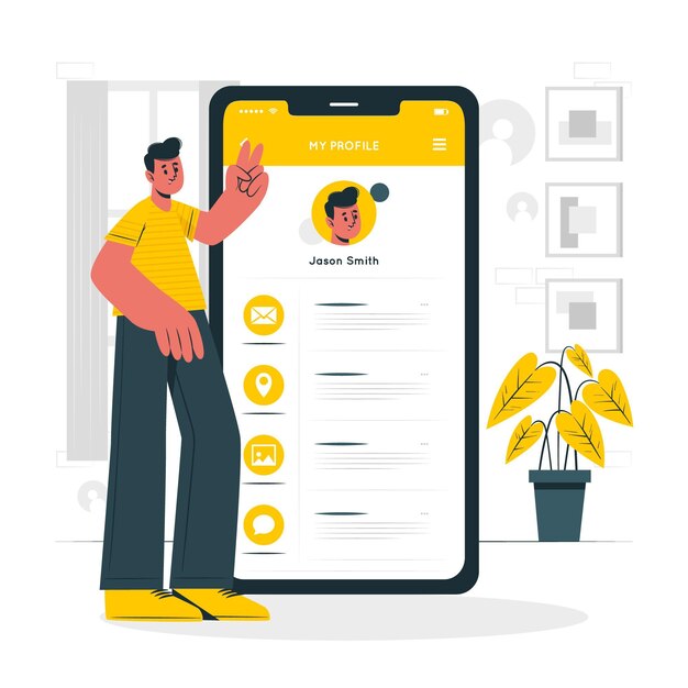 Ilustración del concepto de interfaz de perfil
