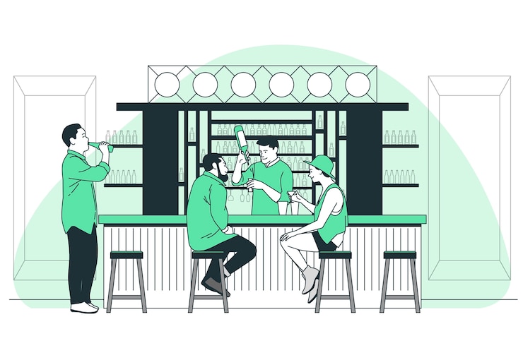 Vector gratuito ilustración del concepto interior de la barra