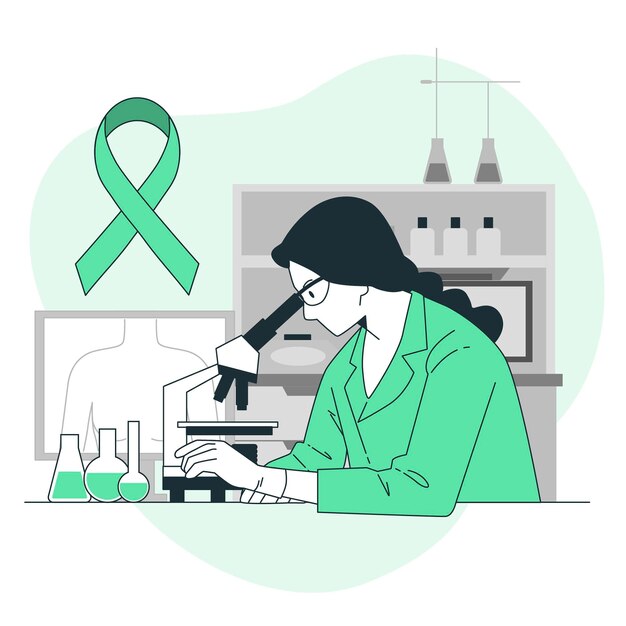 Ilustración de concepto de investigación de cáncer de mama