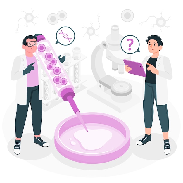 Ilustración del concepto de investigación de células madre