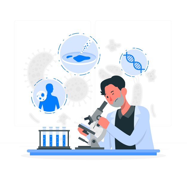 Ilustración del concepto de investigación de células madre