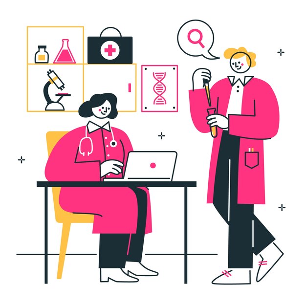 Ilustración del concepto de investigación médica