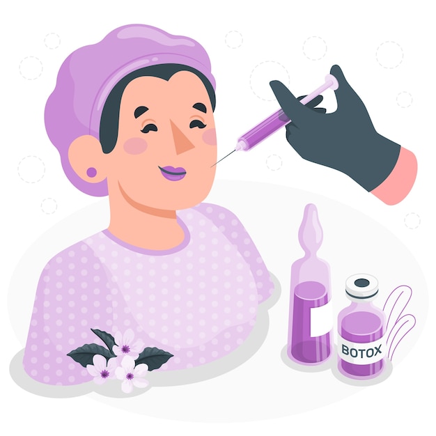 Vector gratuito ilustración del concepto de la inyección de botox